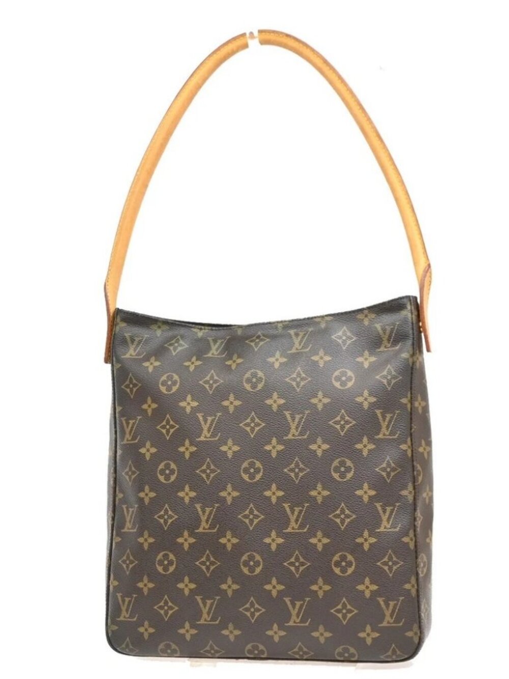 LOUIS VUITTON Logo Looping GM Shoulder Bag Monogram Leather Brown M51145 12MA944